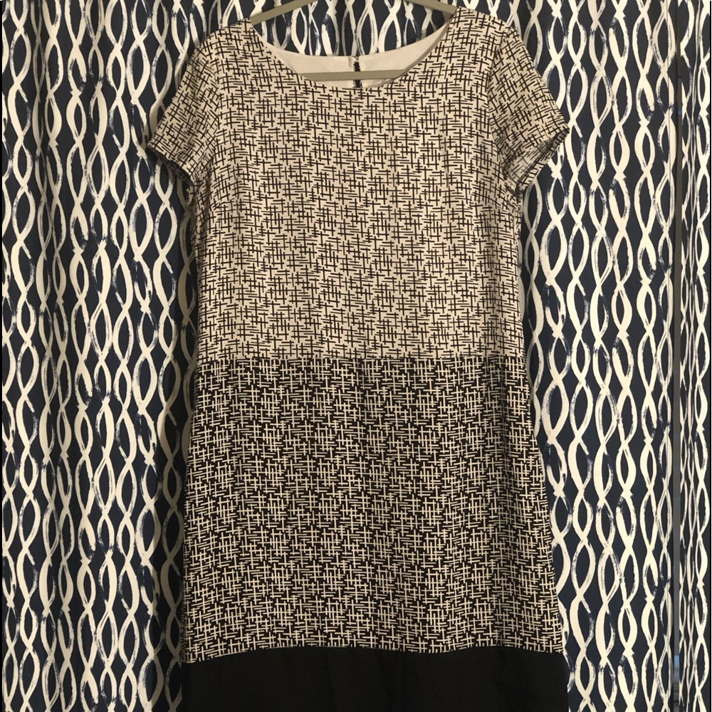 Black and white A-line dress